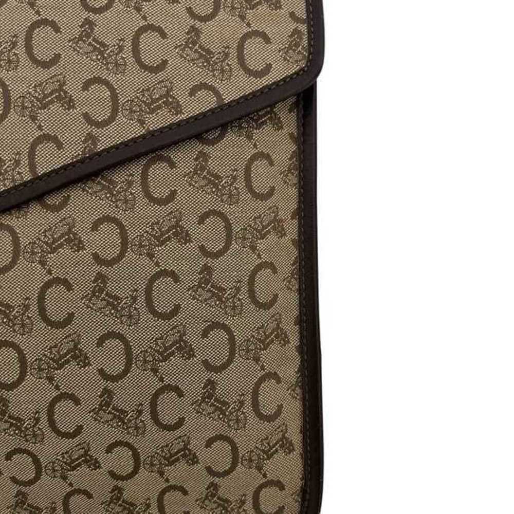 Celine clutch bag ec-24121 beige brown C Macadam canvas leather CELINE metal ... - Picture 6 of 11